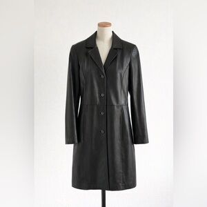 Daniel Classic Black Leather Coat size XS